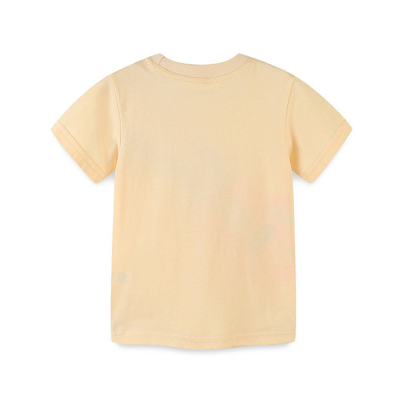Kids Toddler Boys Casual Cartoon Print Short Sleeve Round Neck T-Shirt