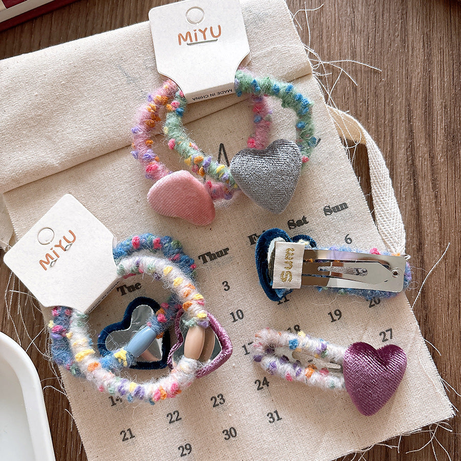 Kids Girls Sweet Cute Heart Hairpin