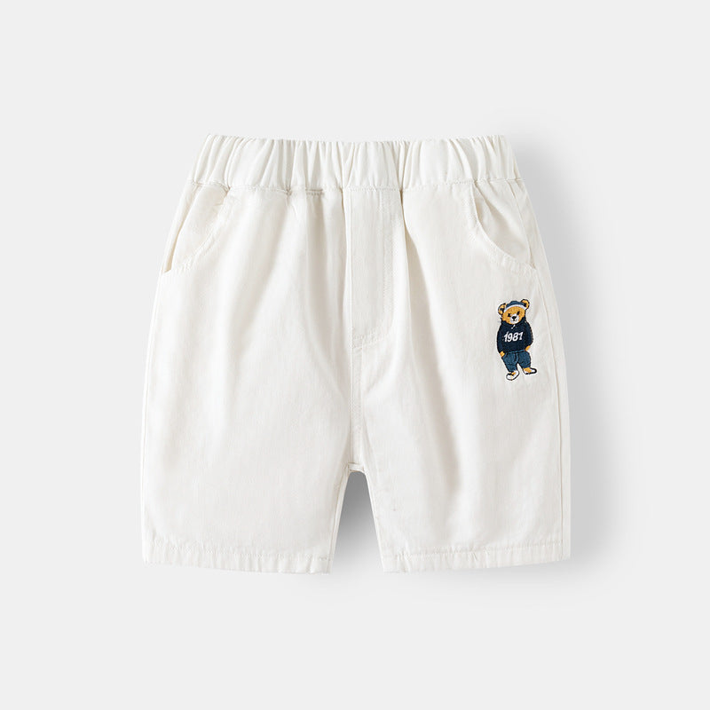 Kids Toddler Boys Fashion Casual Embroidery Cartoon Bear Shorts