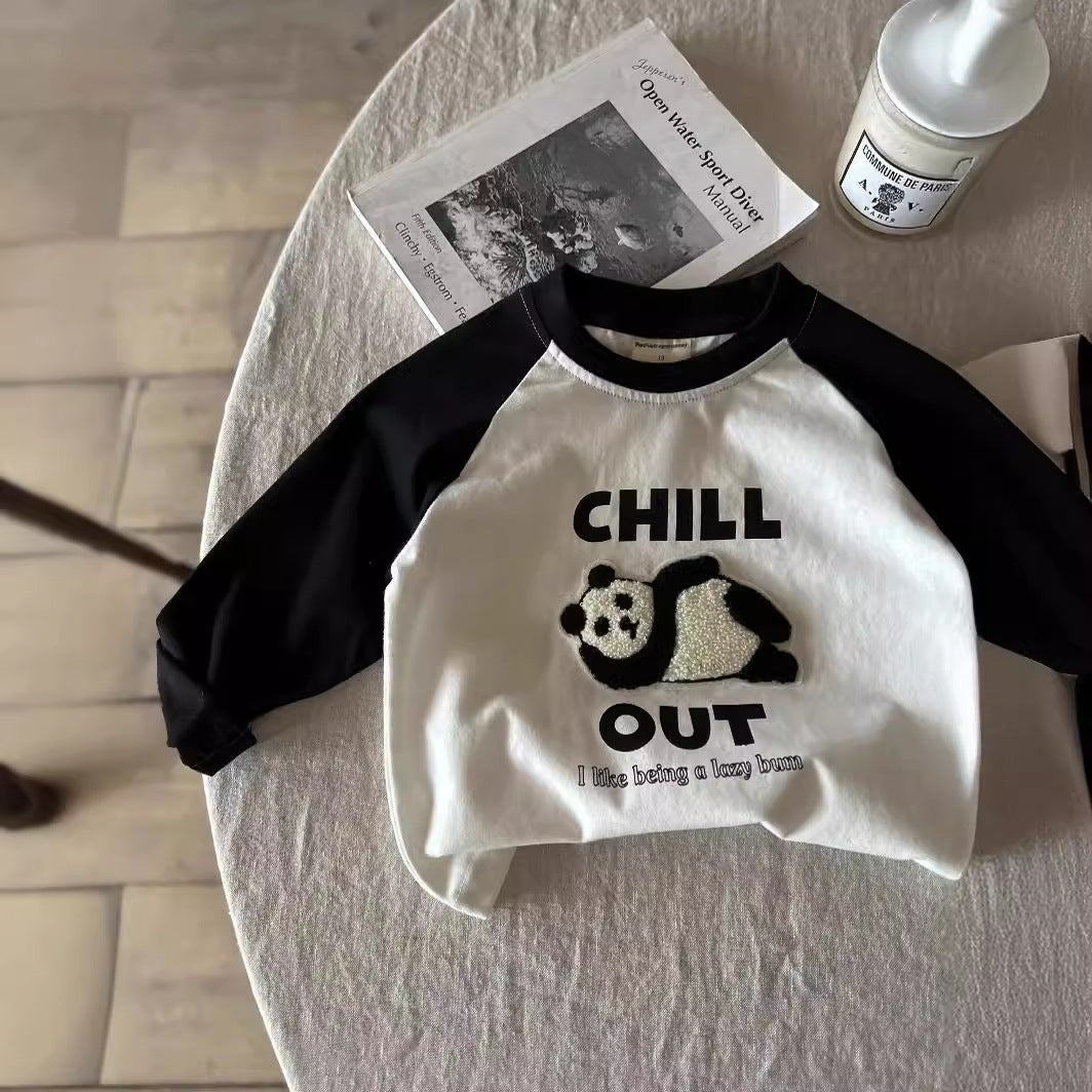 Kids Toddler Boys Casual Cute Alphabet Cartoon Long Sleeve T-Shirt
