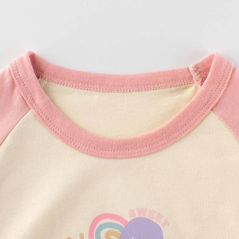 Kids Toddler Big Girls Casual Cute Cartoon Print Long Sleeve Round Neck T-Shirt