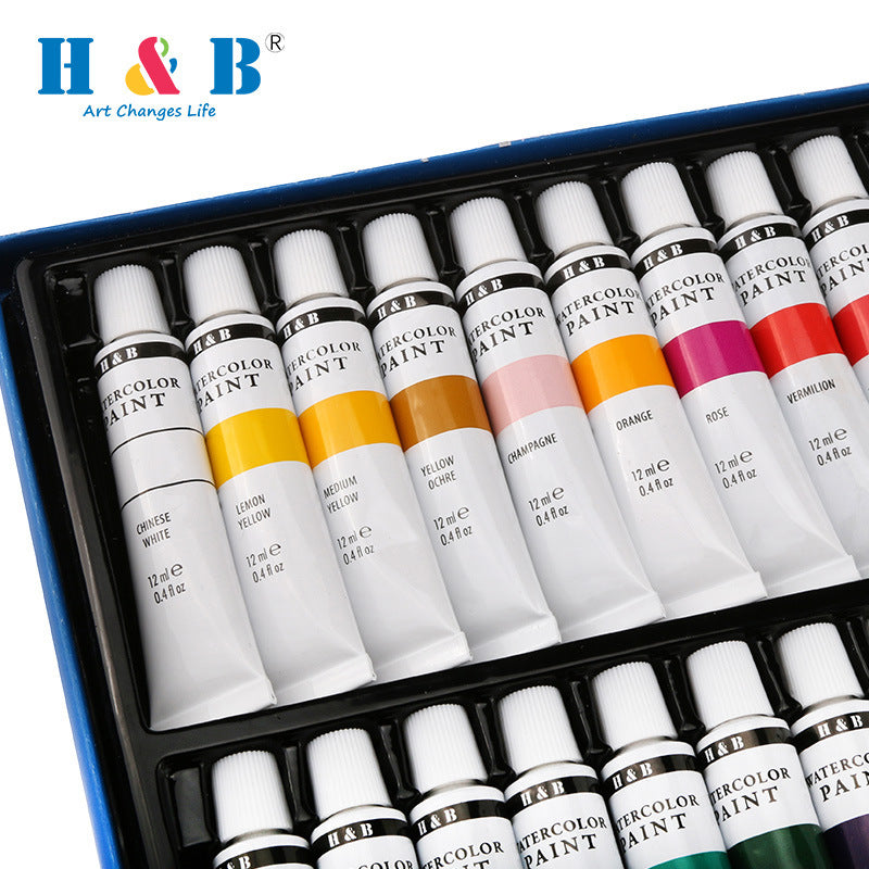 24 Color Watercolor Pigments Painting Art Supply Set