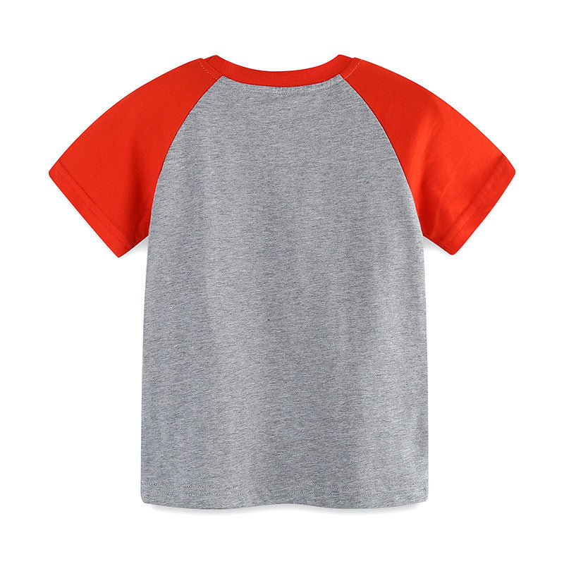 Kids Toddler Boys Casual Cartoon Print Short Sleeve Round Neck T-Shirt