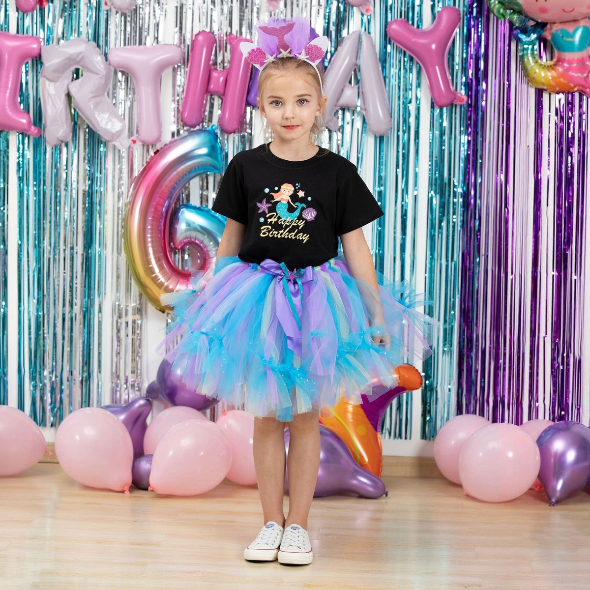 Sequin Mesh Handmade Tie Strip Toddler Girls Tutu Skirt