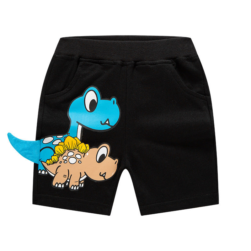Kids Boys Cute Cartoon 3D Dinosaur Design Elastic Casual Shorts