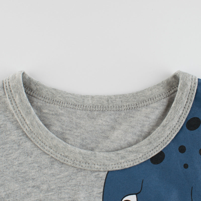 Children Casual Cartoon Dinosaur Print Boys Short Sleeve T-Shirt