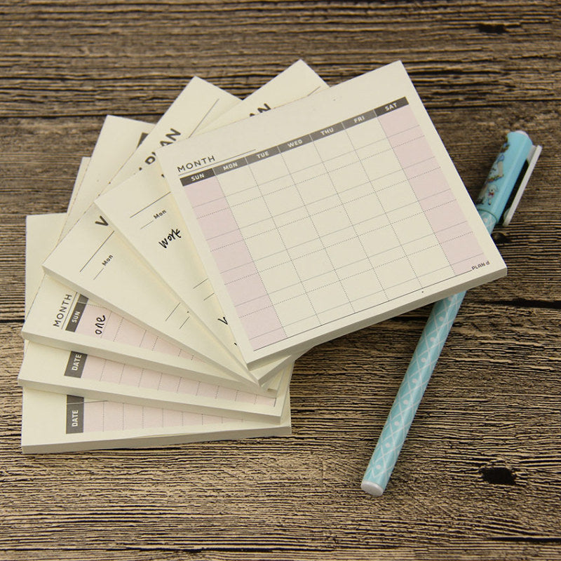 1 Pc Cute Kawaii Weekly Monthly Work Planner Book Diary Memo Pad Stationery Supplies