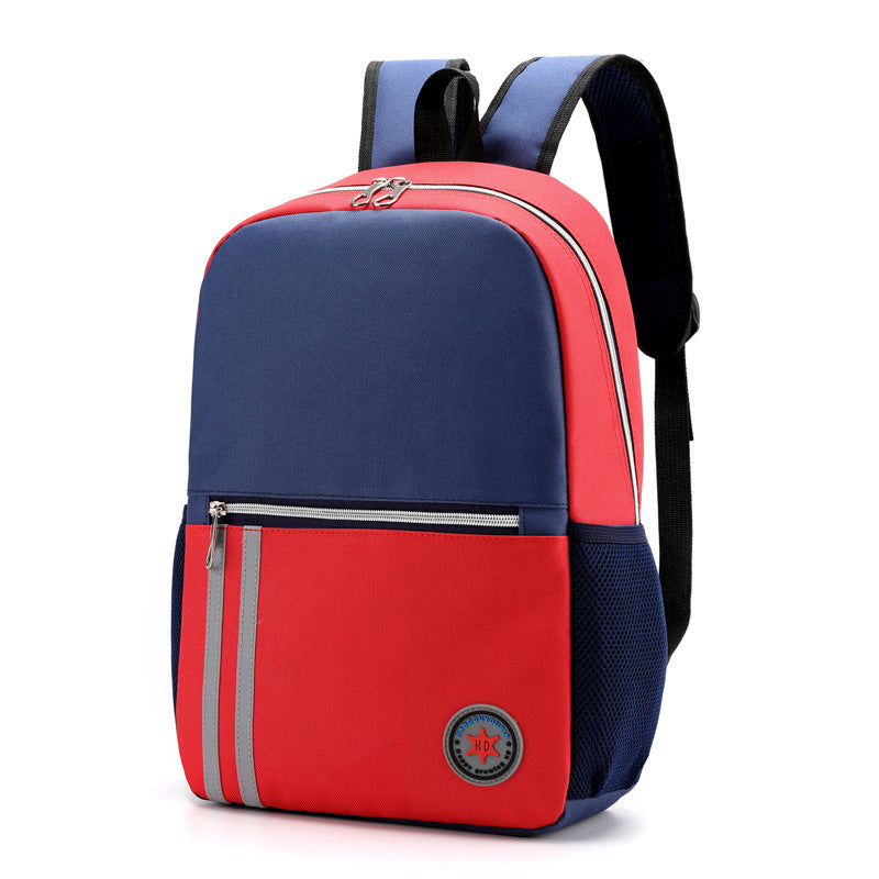 Children Fashion Girls Boys Color Matching Canvas Waterproof Backpack School Bag