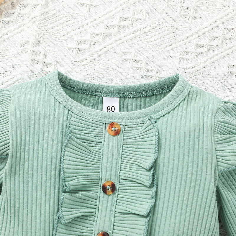 Toddlers Newborn Baby Girls Striped Long-Sleeved Stitching Mesh Dress