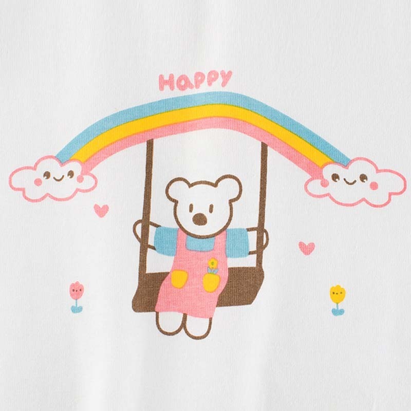 Kids Toddler Big Girls Casual Cute Cartoon Letters Print Long Sleeve Round Neck T-Shirt