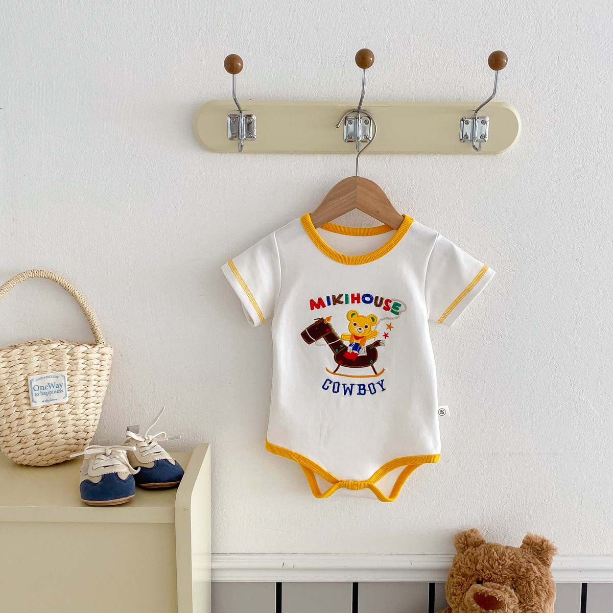 Kids Baby Boys Girls Casual Cute Cartoon Print Short Sleeve Romper