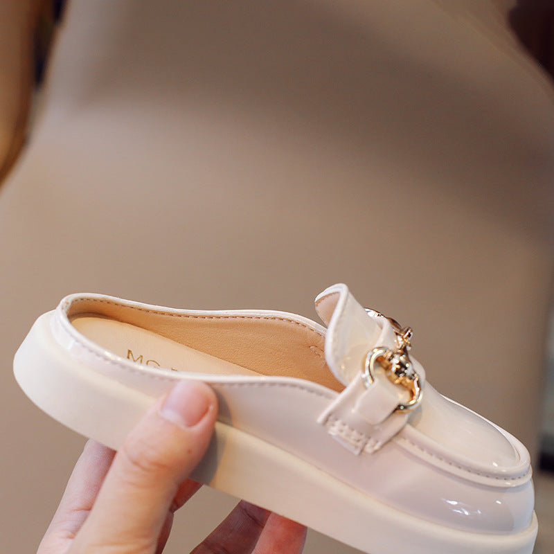 Kids Girls Fashion Casual Cute Flat Sling Back PU Slippers
