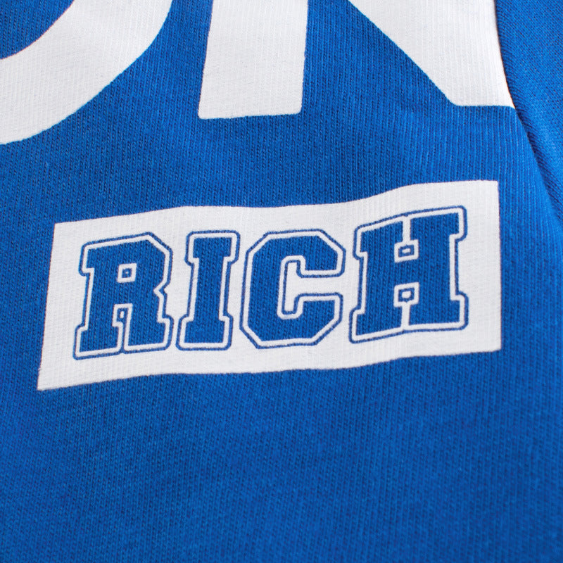 Kids Boys Basic Letter Pattern Round Neck Short Sleeve Casual T-shirt