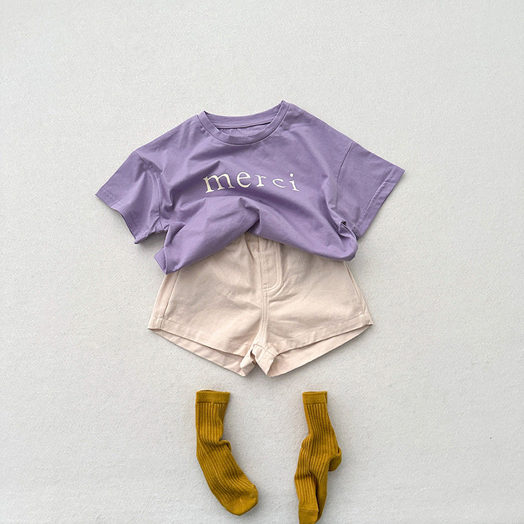 Kids Toddler Boys Girls Casual Cute Letter Print Short Sleeve T-Shirt