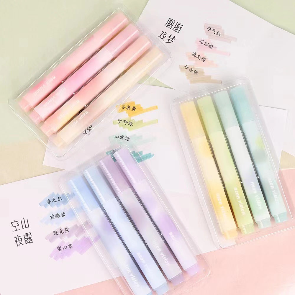 Fashion Gradual Color Highlighter Mark Pen 4pieces/Set