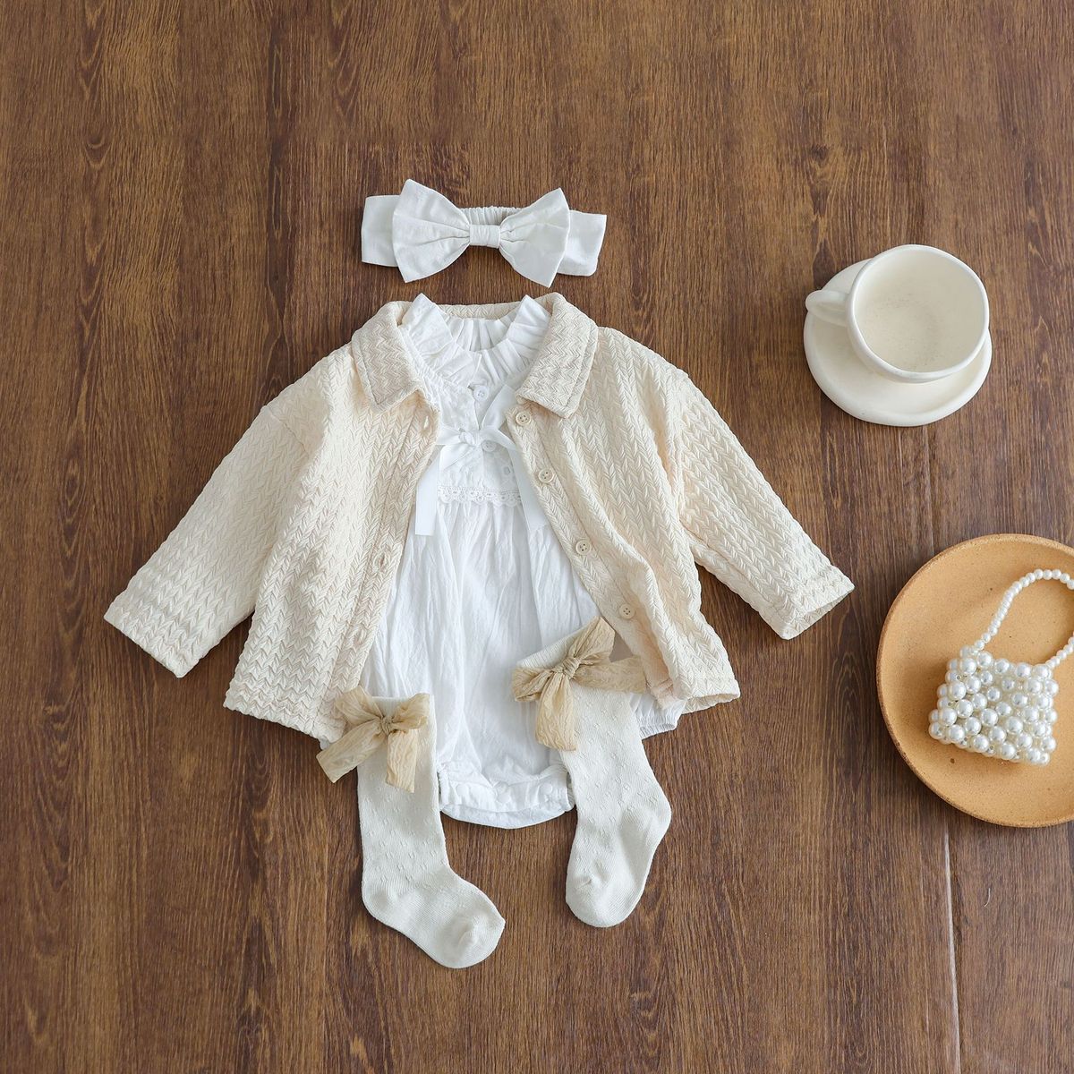 Kids Baby Girls Rhombus Long Sleeve Lapel Blouses