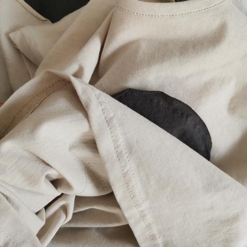Kids Casual Round Neck Short Sleeve Color Blocking Loose T-shirt