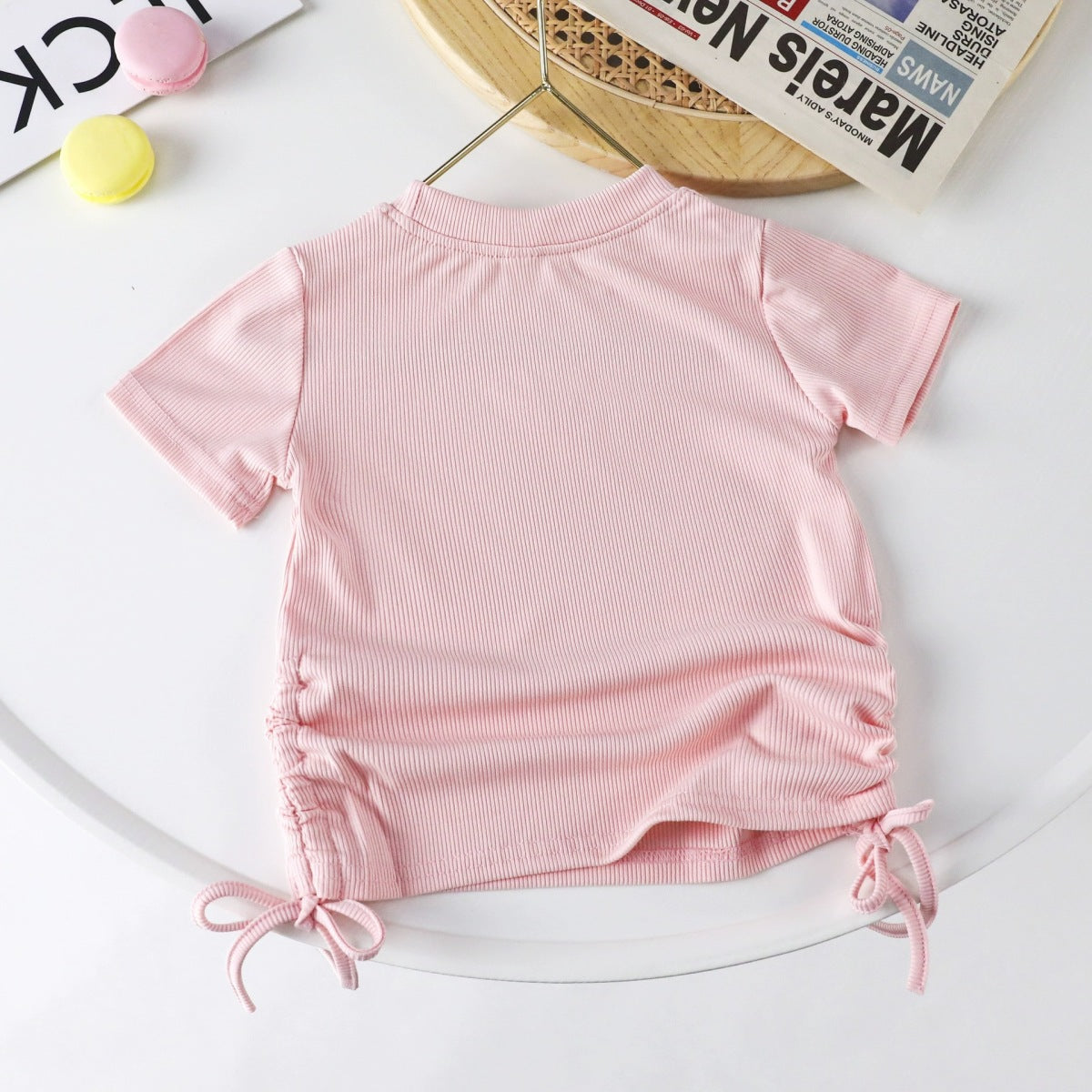 Kids Toddler Girls Casual Cute Sweet Flower Puff Sleeve Round Neck T-Shirt