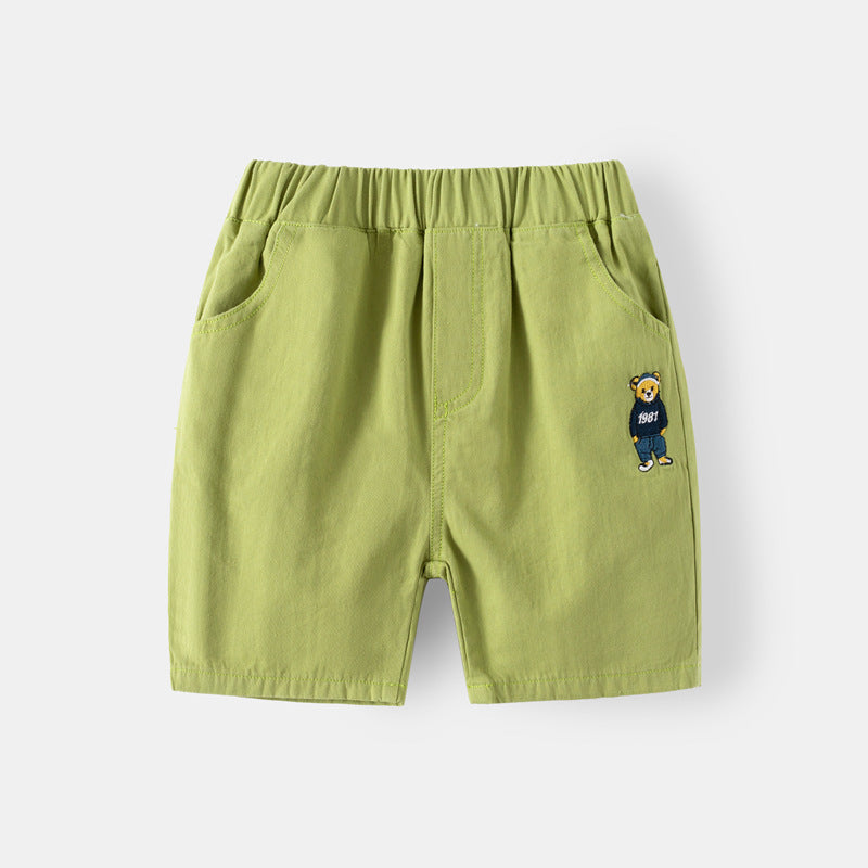 Kids Toddler Boys Fashion Casual Embroidery Cartoon Bear Shorts