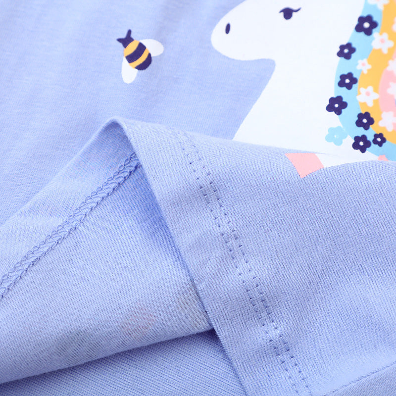Kids Toddler Girls Casual Cute Short Sleeve T-Shirt