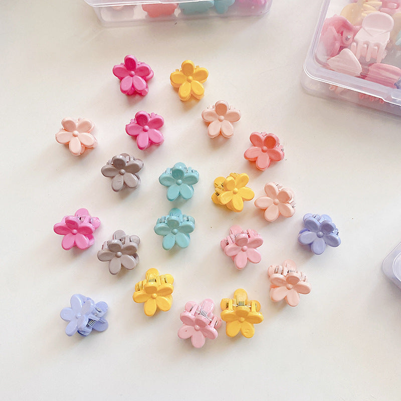 20pieces/set Basic Candy Color Daisy Four Leaf Clover Crown Paw Flower Heart Hair Clip