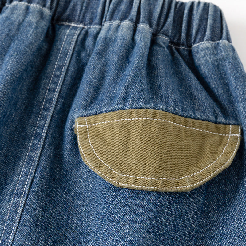 Kids Toddler Boys Casual Cute Stitching Denim Shorts