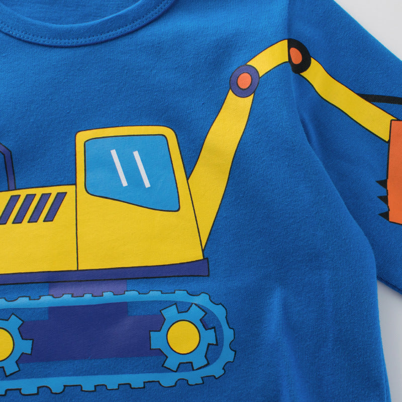 Kids Toddler Boys Casual Cute Alphabet Cartoon Print Long Sleeve T-Shirt