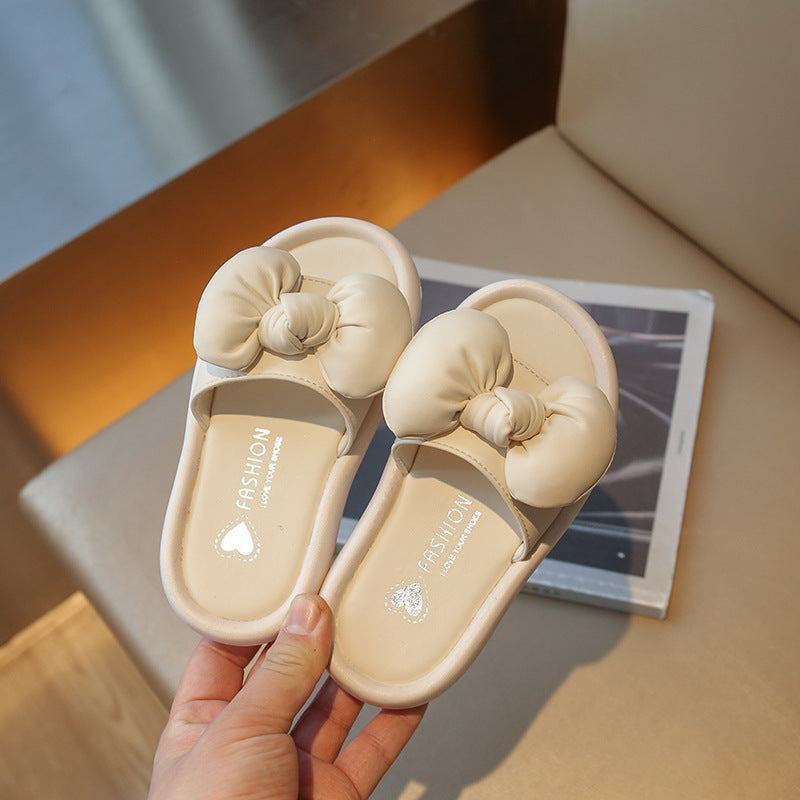 Children Kids Baby Fashion Girls Casual Bowknot Princess Soft Bottom Slippers Shoes