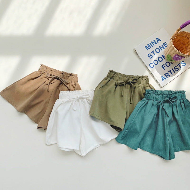 Children Kids Baby Fashion Girls Casual Basic Solid Color Shorts