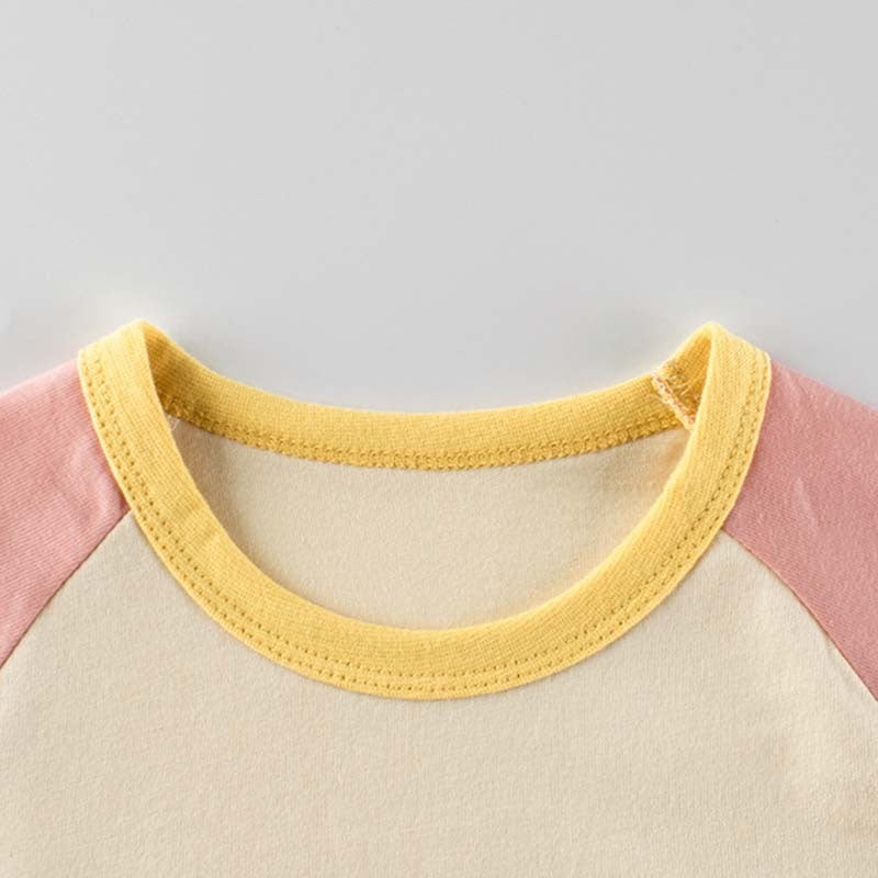 Kids Toddler Big Girls Casual Cute Cartoon Rabbit Letter Print Long Sleeve Round Neck T-Shirt