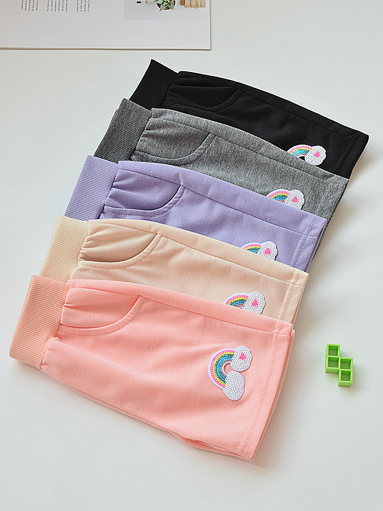 Children Kids Baby Fashion Girls Casual Basic Sports Rainbow Shorts