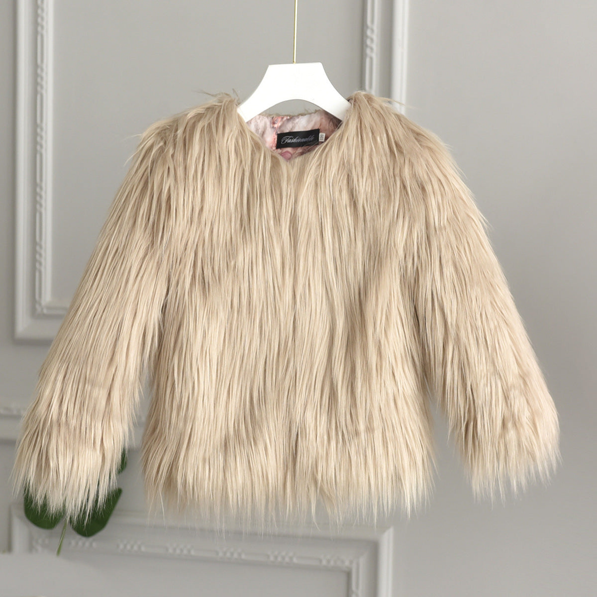 Winter Kids Toddler Girls Faux Fur Plush Solid Coat