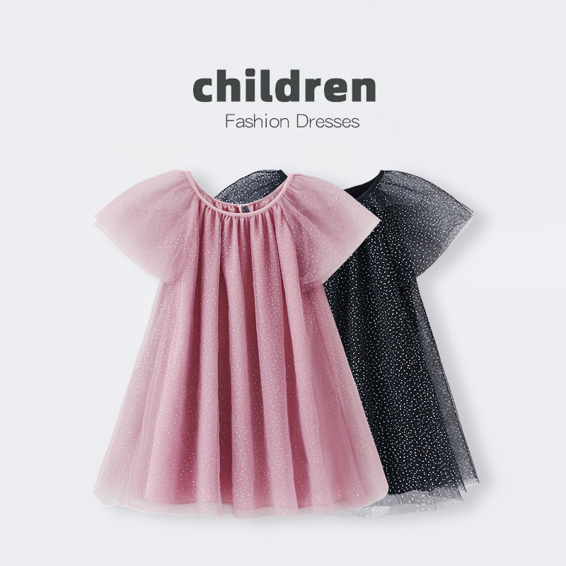 Toddler Girls Summer Mesh Star Cute Dress