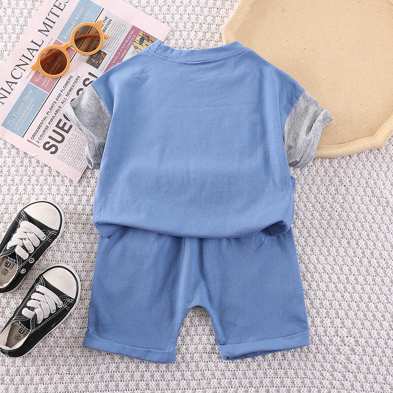 Boy'S Fashion Two-Piece Letter Print T-Shirt Set