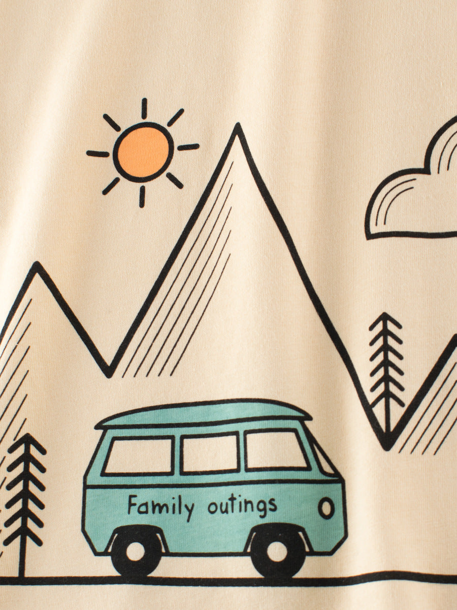 Kids Toddler Boys Casual Cute Cartoon Print Short Sleeve Round Neck T-Shirt