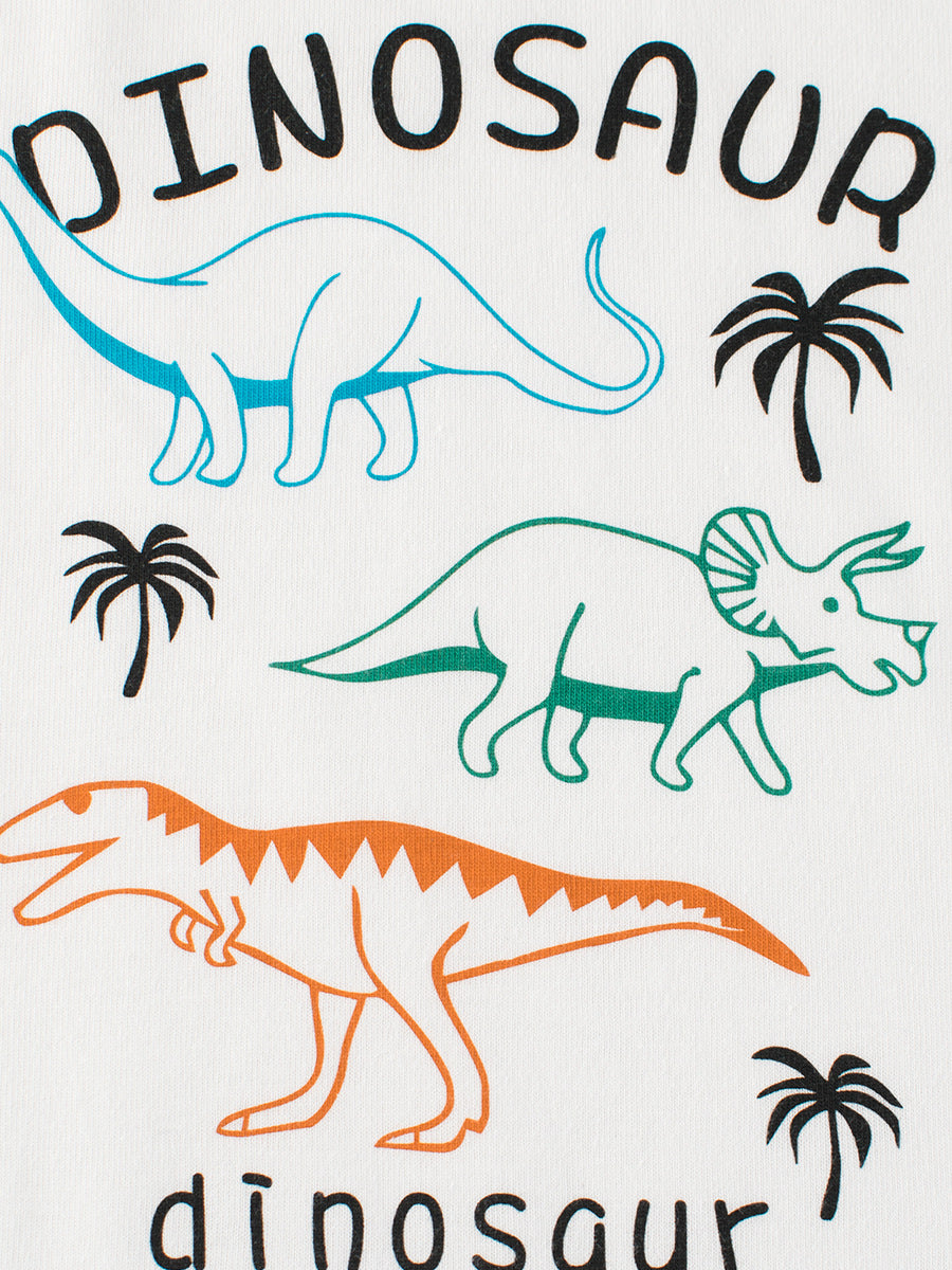 Kids Toddler Boys Casual Cute Alphabet Dinosaur Print Long Sleeve T-Shirt