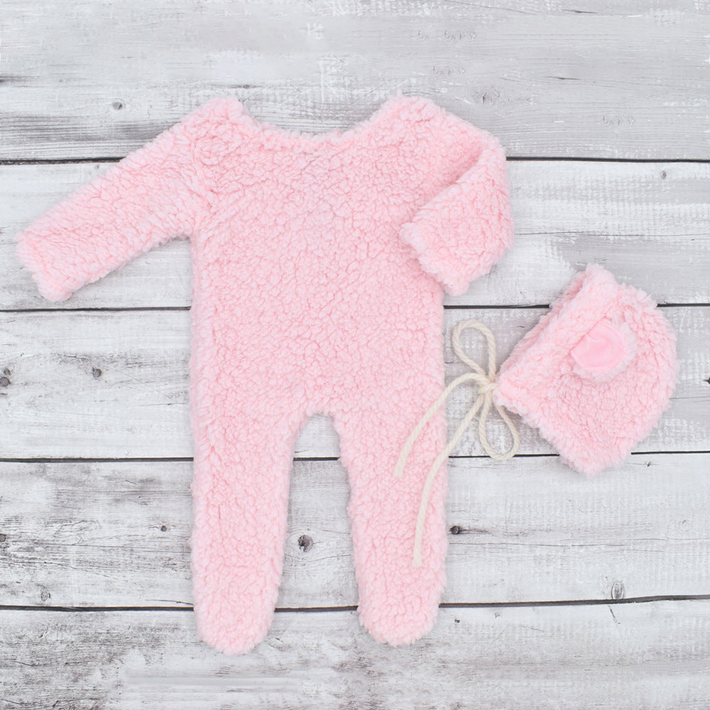Newborn Baby Bear Photography Clothing Plush Jumpsuits