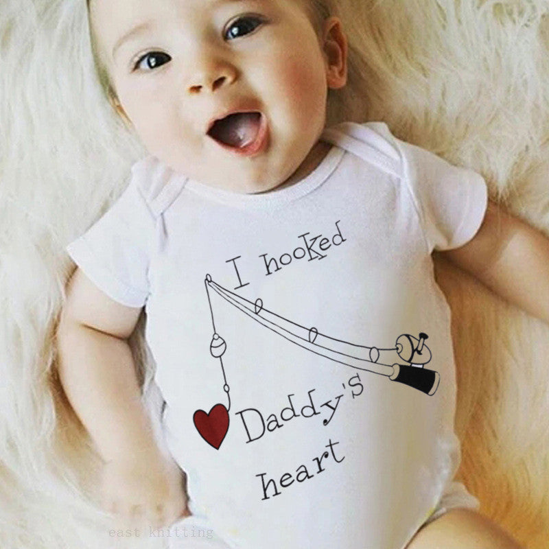 Baby Basic Letter Round Neck Short Sleeve Casual Romper