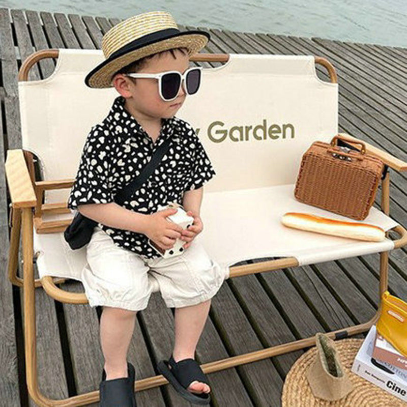 Boy Fashion Casual Leopard Lapel Short-Sleeve Blouse