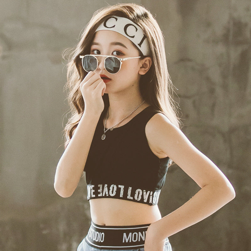 Children Kids Baby Fashion Girls Casual Basic Sleeveless Letter Print T-Shirt Vest