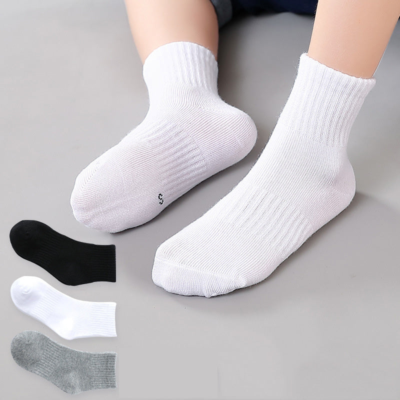 5pairs/set Kids Simple Striped Comfortable Breathable Socks