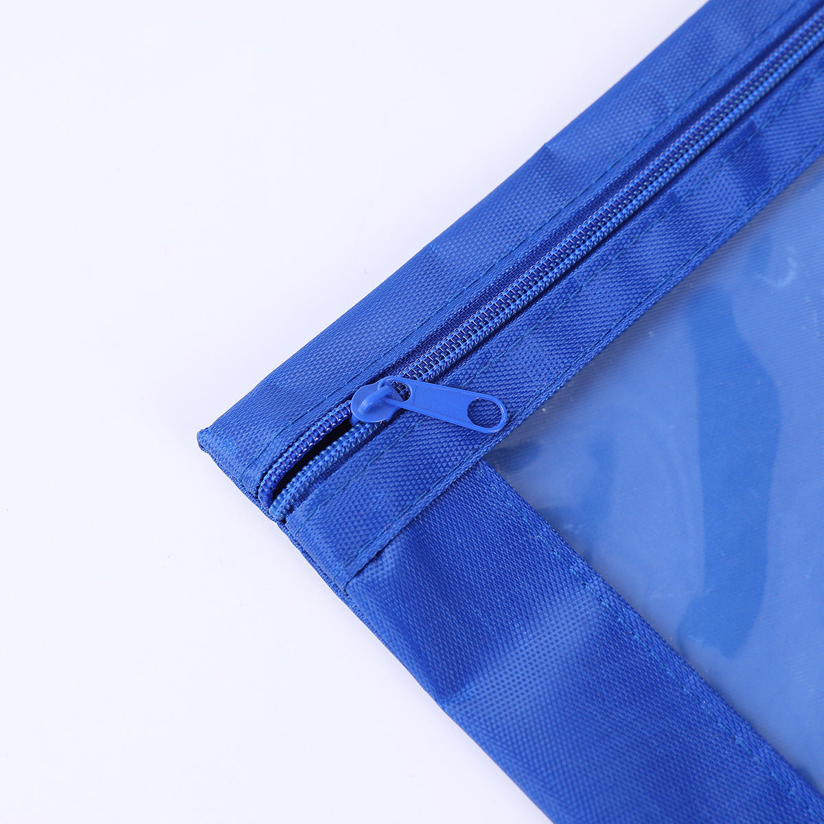 Fashion Simple Solid Color Three-Hole Oxford Fabric Large Capacity Pencil Bag