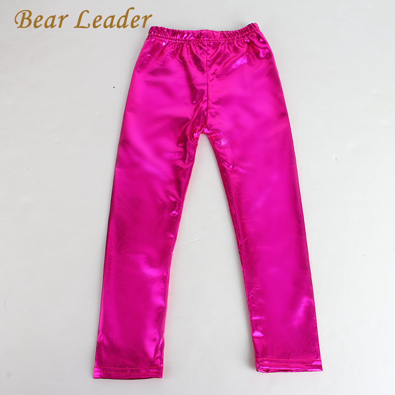 5pcs/set Kids Girls Basic Solid Color Elastic Pants