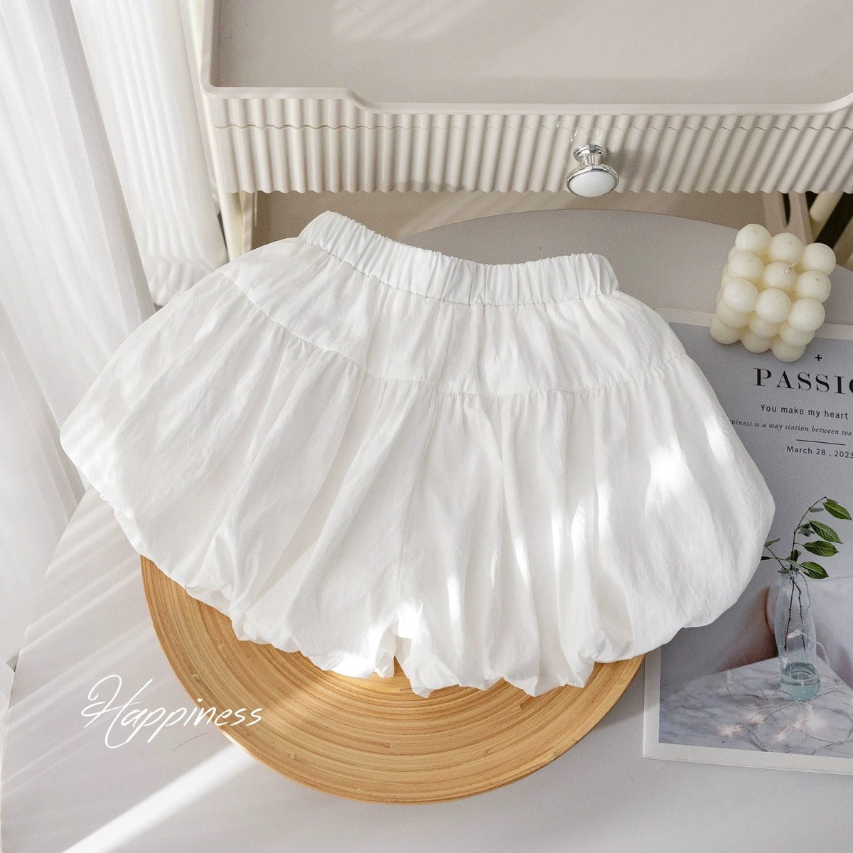 Little Girl Summer Solid Color Bow Sweet Shorts