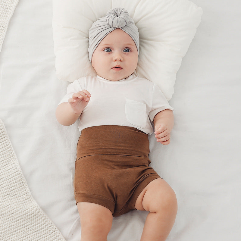 Toddlers Newborn Baby Fashion Girls Boys Casual Basic High Waist Solid Color Shorts