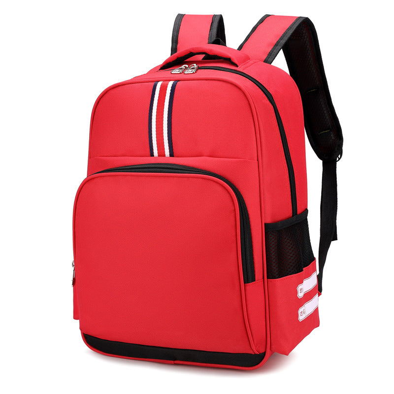 Children Fashion Girls Boys Color Matching Canvas Backpack School Bag