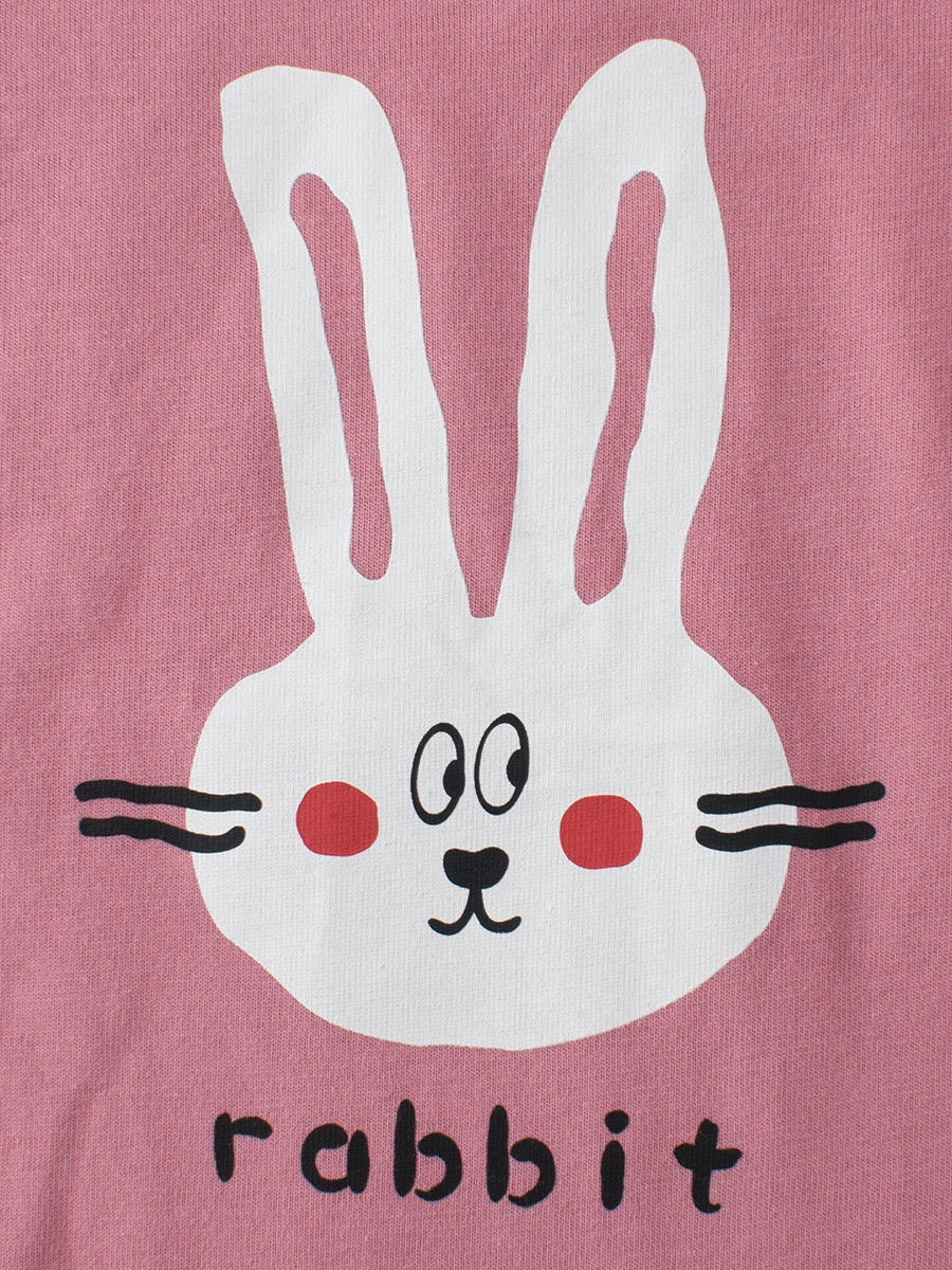 Kids Toddler Big Girls Casual Cute Cartoon Bunny Print Long Sleeve T-Shirt