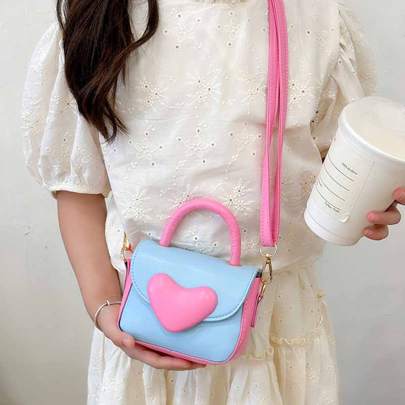 Kids Casual Cute Heart Crossbody Bag