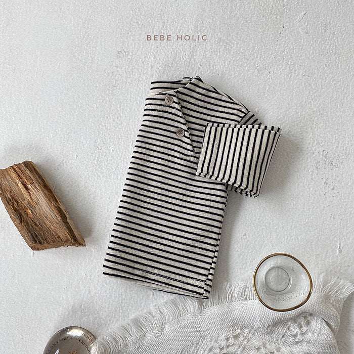 Kids Baby Boys Girls Spring Casual Cute Stripe Print Long Sleeve T-Shirt