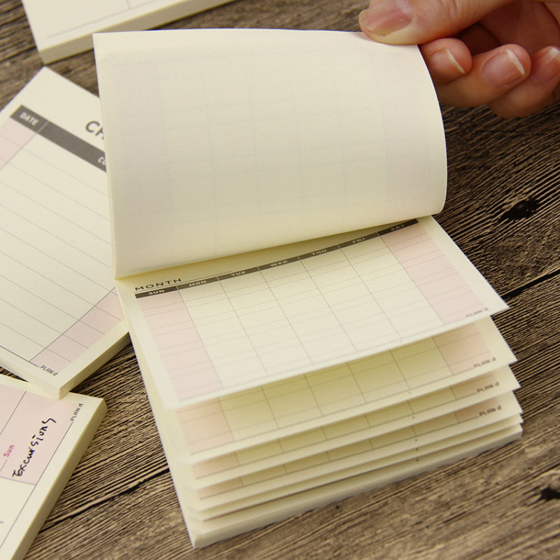 1 Pc Cute Kawaii Weekly Monthly Work Planner Book Diary Memo Pad Stationery Supplies